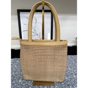 Tweed Purse Multi Colored Leather Handles Summer Bag Women Girls AOA Brand